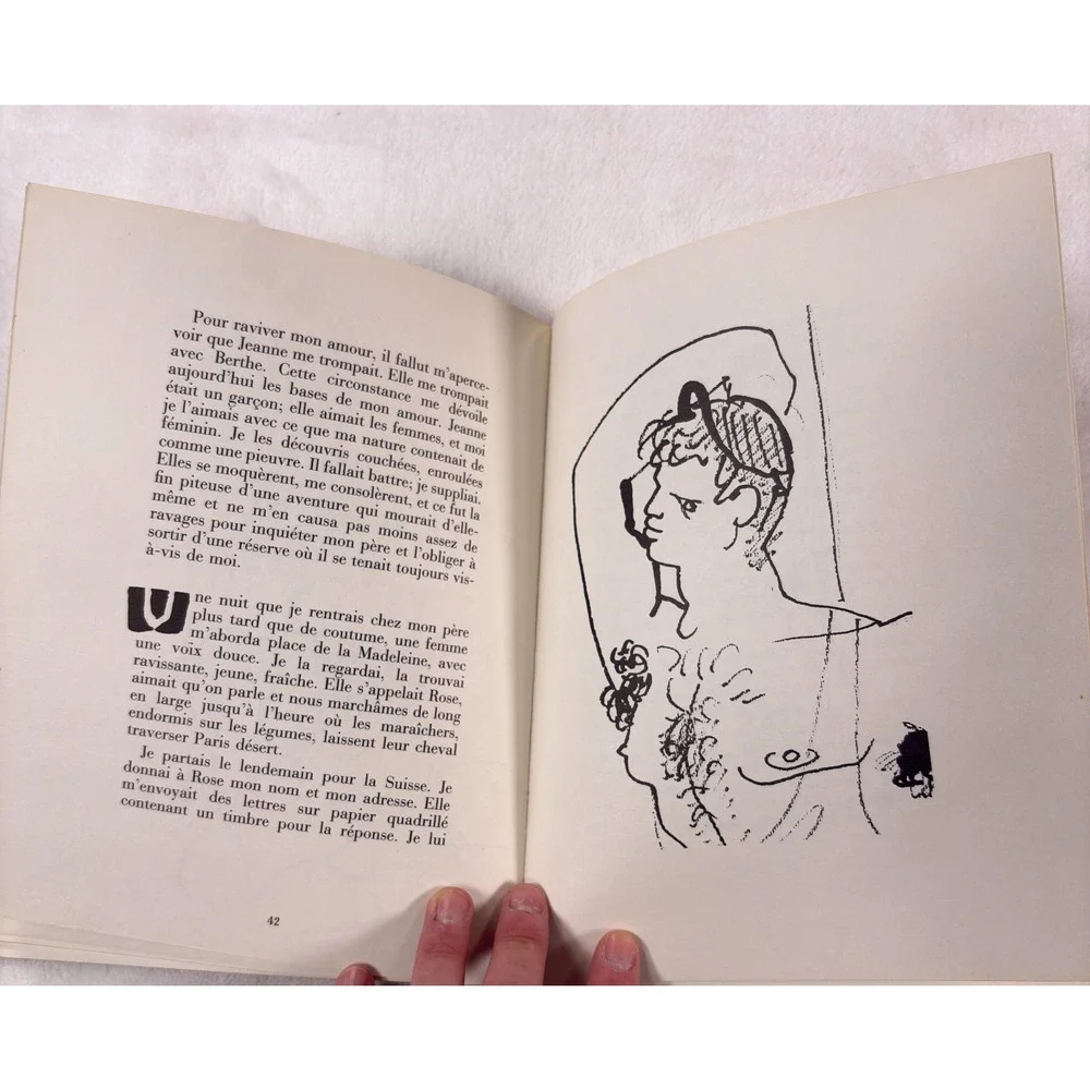 Jean Cocteau Le Livre Blanc 43 Erotic Drawings French Messine Used Rare!